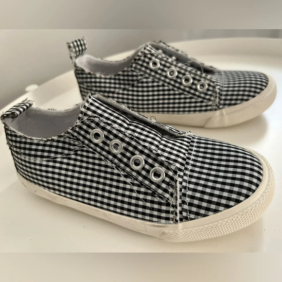 Unisex-Child checkered sneakers size 10 - Picture 2 of 5